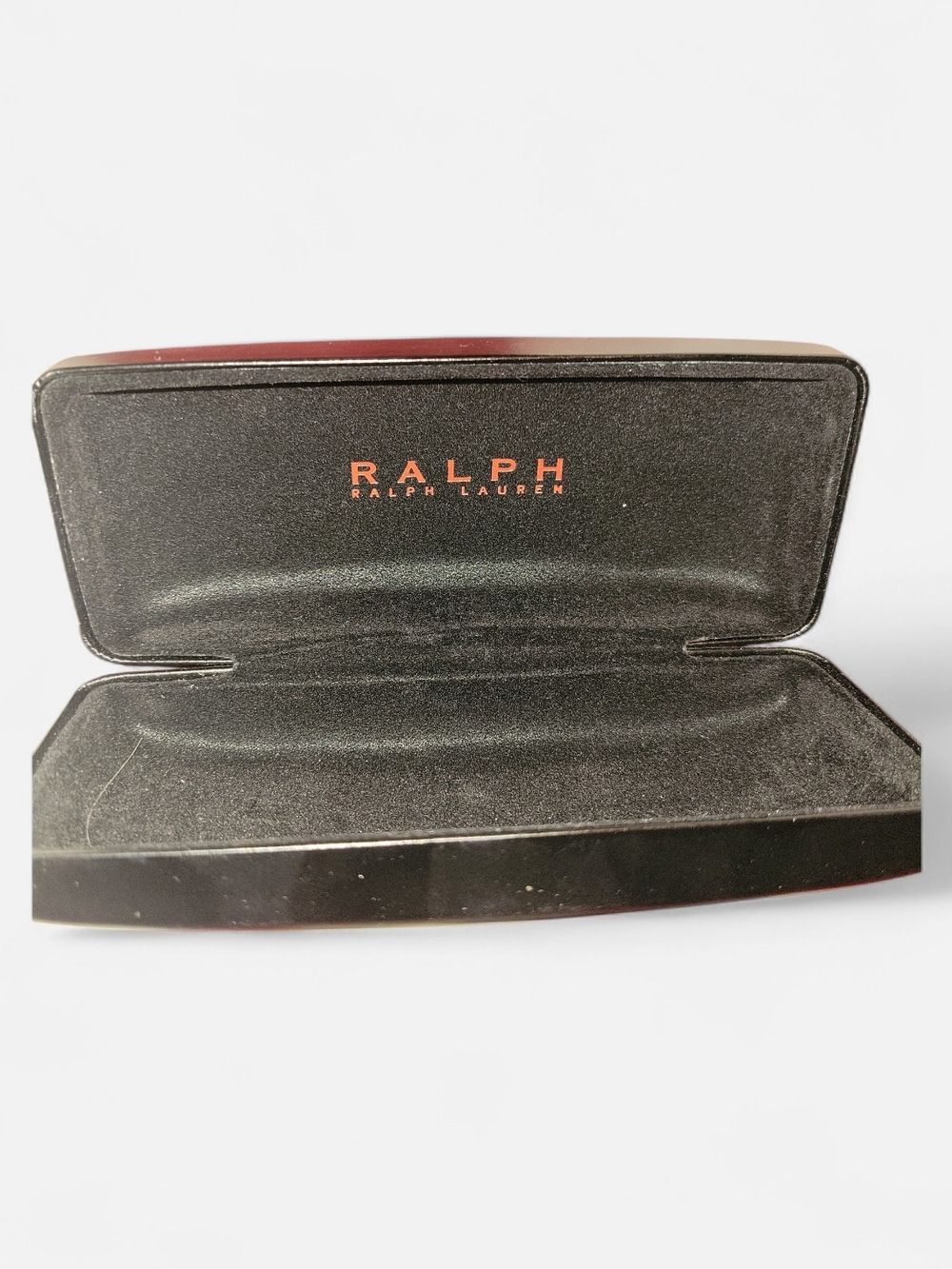 Ralph Lauren Black Eyewear Clam Shell Hard Case with Red Logo Detail